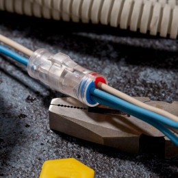 Экспресс-Клемма СМК 2273-2x2R проходная разъемная 2 полюса 2х2-проводная 0.5-2.5кв.мм (уп.50шт) Rexa