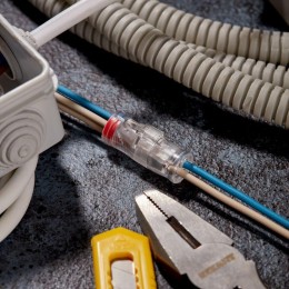 Экспресс-Клемма СМК 2273-2x2R проходная разъемная 2 полюса 2х2-проводная 0.5-2.5кв.мм (уп.50шт) Rexa