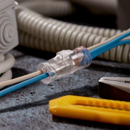 Экспресс-Клемма СМК 2273-2x2R проходная разъемная 2 полюса 2х2-проводная 0.5-2.5кв.мм (уп.50шт) Rexa