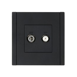 Розетка 2-м TV+SAT FORTE&PIANO FP138 черн. IEK FP-AF20-O-K02