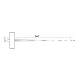 Хомут кабельный 2.5х100 под маркер нейл. бел. (уп.100шт) Rexant 07-0106