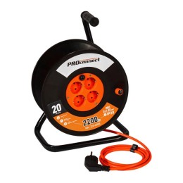 Удлинитель на катушке 4х20м с заземл. 10А IP20 Standart ПВС 3х1 PROCONNECT 11-7604