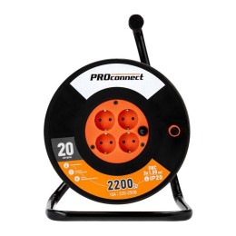 Удлинитель на катушке 4х20м с заземл. 10А IP20 Standart ПВС 3х1 PROCONNECT 11-7604