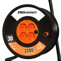 Удлинитель на катушке 4х30м с заземл. 10А IP20 Standart ПВС 3х1 PROCONNECT 11-7605