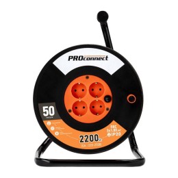 Удлинитель на катушке 4х50м с заземл. 10А IP20 Standart ПВС 3х1 PROCONNECT 11-7607