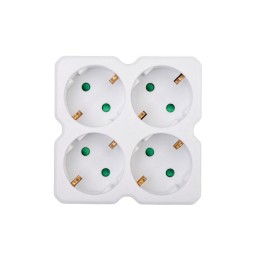 Разветвитель 4-м с заземл. 16А IP20 бел. Rexant 11-1073