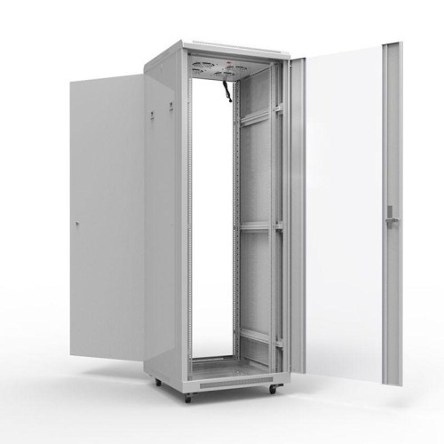 Шкаф напольный 19дюйм Standart 22U 600х800мм передняя и задняя дверь перф. RAL7035 Rexant 04-2340