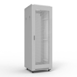Шкаф напольный 19дюйм Standart 42U 800х1000мм передняя и задняя дверь перф. RAL7035 Rexant 04-2336