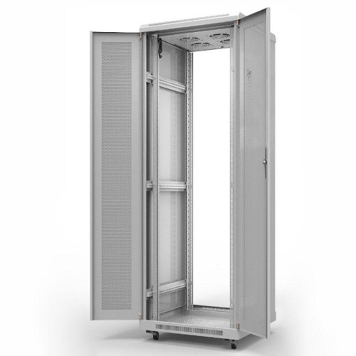 Шкаф напольный 19дюйм Standart 42U 800х1000мм передняя и задняя дверь перф. RAL7035 Rexant 04-2336