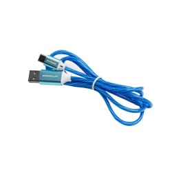Кабель USB-Type C ELX-CDC02-C06 3А 1.2м LED зарядка+передача данных коробка син. Ergolux 15305