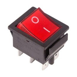 Выключатель клавишный 250В 15А (6с) ON-ON красн. с подсветкой (RWB-506 SC-767) (инд. упак.) Rexant 3