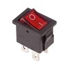 Выключатель клавишный 250В 6А (4с) ON-OFF красн. с подсветкой Mini (RWB-207 SC-768) (инд. упак.) Rex