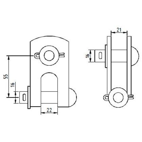 Звено промежуточное d1=16 d2=16 21мм ENSTO SH195R