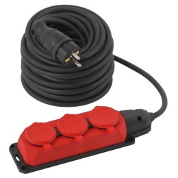 Удлинитель силовой UK-3e-3x1.5-30m-IP44(KG) с заземлением 3 розетки каучук 30м КГ 3х1.5кв.мм IP44 Эр