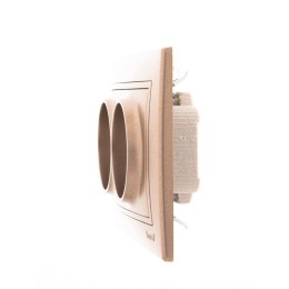 Розетка 2-м СП Mira 16А IP20 без заземл. со вставкой керамика свет. корич. перламутр. LEZARD 701-313