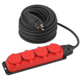 Удлинитель силовой UK-4e-3x1.5-20m-IP44(KG) с заземлением 4 розетки каучук 20м КГ 3х1.5кв.мм IP44 Эр