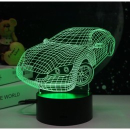 Светильник светодиодный настольный NL-403 "Машинка" 3Вт RGB USB ночник фиолет. Camelion 14561
