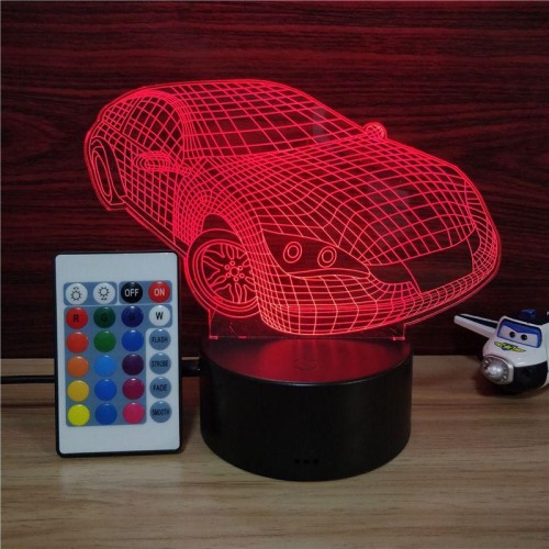 Светильник светодиодный настольный NL-403 "Машинка" 3Вт RGB USB ночник фиолет. Camelion 14561