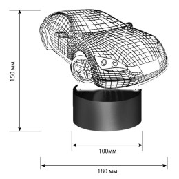 Светильник светодиодный настольный NL-403 "Машинка" 3Вт RGB USB ночник фиолет. Camelion 14561