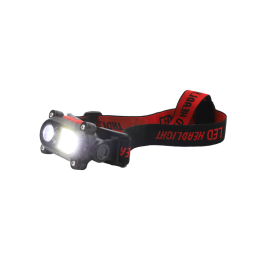 Фонарь аккумуляторный налобный 3.7В карбон 2 LED 3Вт 15 режимов сенсор MicroUSB бокс LED53418 Cameli