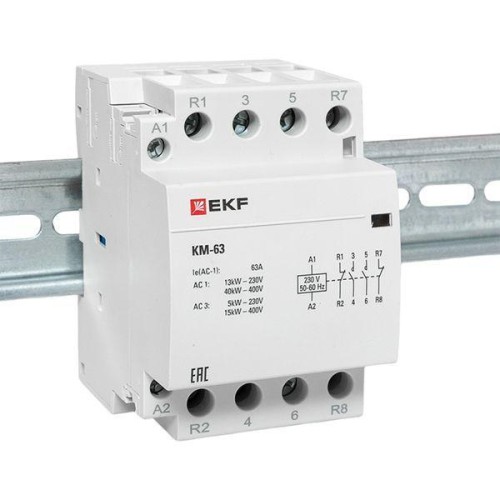 Контактор модульный КМ 63А 2NО+2NC (3 мод.) PROxima EKF km-3-63-22