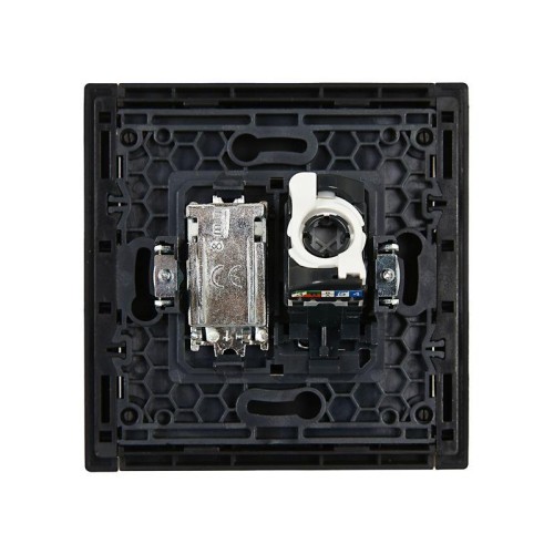 Розетка 2-м TV+RJ45 кат.5E FORTE&PIANO FP136 черн. IEK FP-AK20-1-K02