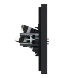 Розетка 2-м TV+RJ45 кат.5E FORTE&PIANO FP136 черн. IEK FP-AK20-1-K02