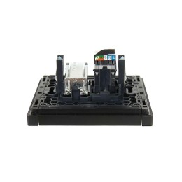 Розетка 2-м TV+RJ45 кат.5E FORTE&PIANO FP136 черн. IEK FP-AK20-1-K02