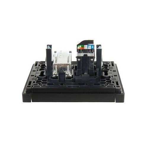 Розетка 2-м TV+RJ45 кат.5E FORTE&PIANO FP136 черн. IEK FP-AK20-1-K02
