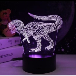 Светильник светодиодный настольный NL-405 "Динозавр" 3Вт RGB USB ночник фиолет. Camelion 14563