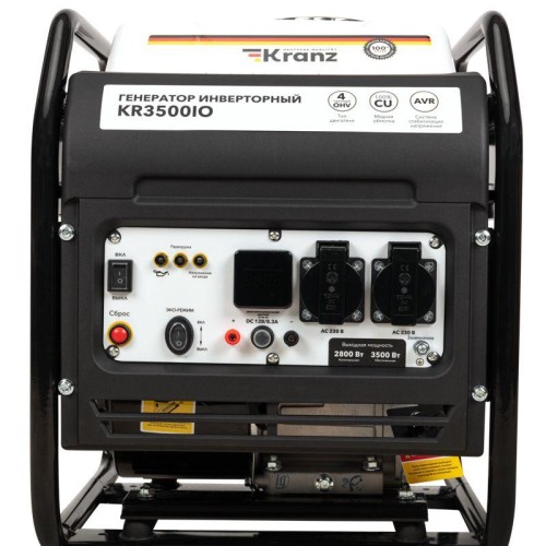 Генератор инверторный KR3500IO 3.5кВт 230В 7л открытый корпус ручной старт KRANZ KR-16-1143