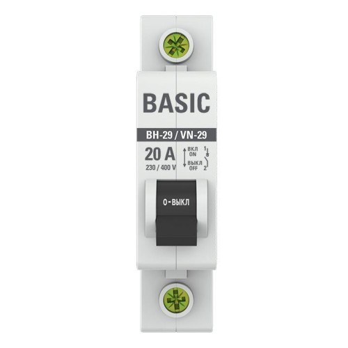 Выключатель нагрузки 1п 20А ВН-29 Basic EKF SL29-1-20-bas