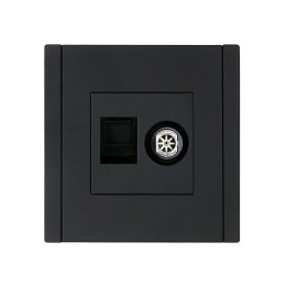 Розетка 2-м TV+RJ45 кат.6 FORTE&PIANO FP137 черн. IEK FP-AK20-2-K02