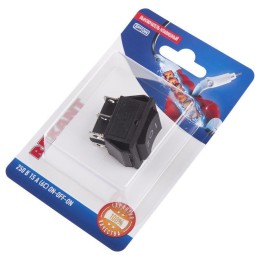 Выключатель клавишный 250В 15А (6с) ON-OFF-ON черн. с нейтралью (RWB-508 SC-767) блист. Rexant 06-03