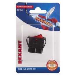 Выключатель клавишный 250В 16А (4с) ON-OFF красн. с подсветкой (RWB-502 SC-767 IRS-201-1) блист. Rex