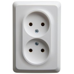 Розетка 2-м СП Этюд 16А IP20 250В без заземл. без защ. шторок бел. SE PC16-105B