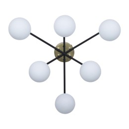 Светильник "Злата" 161 (плафон 8728) НСБ 01-6х25-101 G9 [ИМ] потолочн. черн.зол. Элетех 1005405281