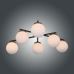 Светильник "Злата" 161 (плафон 8728) НСБ 01-6х25-101 G9 [ИМ] потолочн. черн.зол. Элетех 1005405281