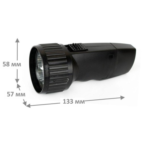 Фонарь аккумуляторный LED3859 5 LED 220В аккум. SLA пластик. черн. (кор.) Ultraflash 14020