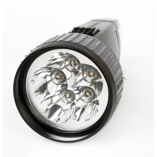 Фонарь аккумуляторный LED3859 5 LED 220В аккум. SLA пластик. черн. (кор.) Ultraflash 14020