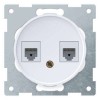 Розетка компьютерная + телефонная 2-м СП Florence RJ45 + RJ11 кат.5E механизм бел. (1E20801300) OneK