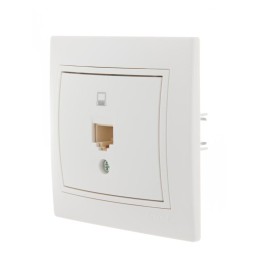 Розетка компьютерная 1-м СП Mira RJ45 бел./бел. LEZARD 701-0202-139