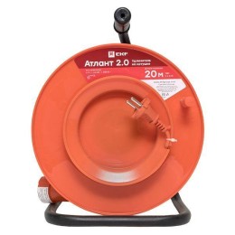 Удлинитель на катушке 1х20м без заземл. 6А IP20 Атлант 2.0 1.3кВт ПВС 2х0.75 PROxima EKF UKA02-06-27