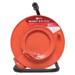 Удлинитель на катушке 1х40м без заземл. 6А IP20 Атлант 2.0 1.3кВт ПВС 2х0.75 PROxima EKF UKA02-06-27