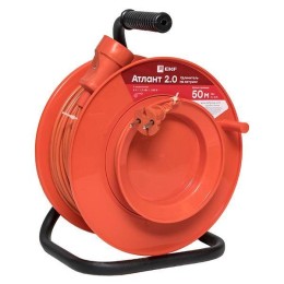 Удлинитель на катушке 1х50м без заземл. 6А IP20 Атлант 2.0 1.3кВт ПВС 2х0.75 PROxima EKF UKA02-06-27