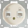 Розетка компьютерная + телефонная 2-м СП Florence RJ45 + RJ11 кат.5E механизм беж. (1E20801301) OneK