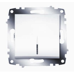 Выключатель 1-кл. 1мод. СП Cosmo 10А IP20 с подсветкой механизм бел. ABB 619-010200-201