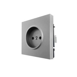 Розетка 1 мест. б/з ПБТ СП ZIMA IP20 16А безвинт. зажим сер. матов. LEZARD 704-7488-121BQC