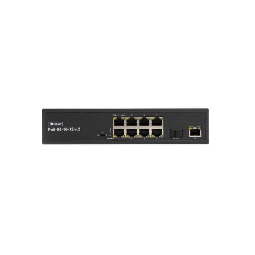 Коммутатор SKAT PoE-8E-1G-1S v.2 PoE Plus 120Вт порты: 8-Ethernet 1-Uplink 1-SFP Бастион 4074