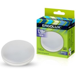 Лампа светодиодная LED-GX53-12W-GX53-6K 12Вт GX53 6500К 180-280В Ergolux 14238